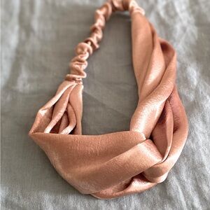 Light pink/salmon satin headband